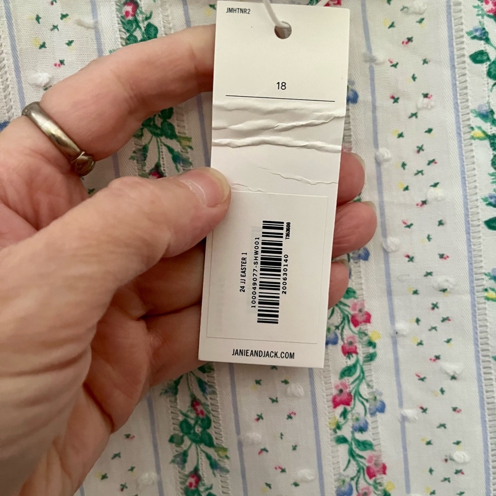 NWT Janie and Jack Coquette Tween Floral Striped Cotton Dress Size 18 Bridgerton - Picture 6 of 10